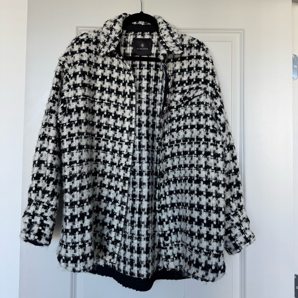 Anine Bing Houndstooth Shirt Jacket
